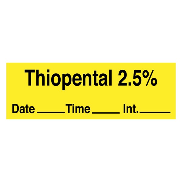 Nevs Thiopental 2.5%_mg/ml DTI 1/2 x 500 Yellow w/Black SANT-105 - main